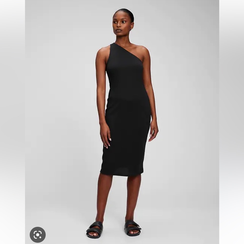 Gap One-Shoulder Rib Midi Dress
